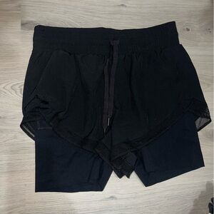 SPANX Out of Office Flowy Shorts XL Black 2-in-1 Lined High Rise Athletic